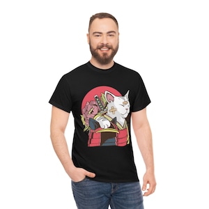 Camiseta Cat Samurai, Funny Japanese Cat Ninja Cat Tee, Kitten Animal Samurai Cats Tee, Samurai Cat Armor Funny Cat Tee, Cat Lovers Gift