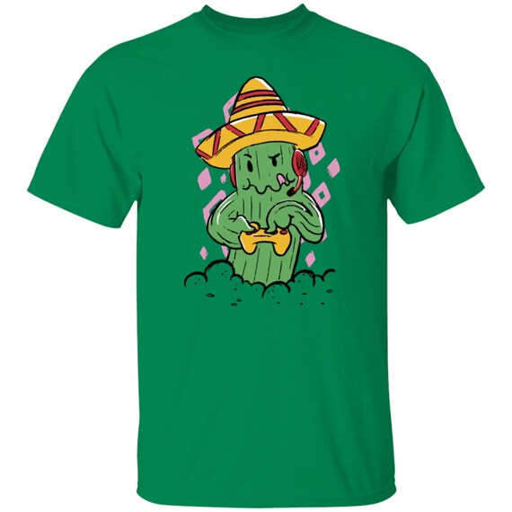 Gaming Cactus Shirt, Gardening Shirt, Gaming Lover Shirt, Botanical Shirt,  Cactus Lover Shirt, Funny Cactus Shirt, Gift Idea For Gammer