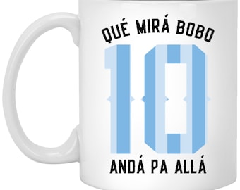 Soccer Mug Lionel Messi Que Mira Bobo Funny Quote Coffee Travel Mug Battle Argentina Champion Qatar World Cup Futbol Soccer Team Sarcastic