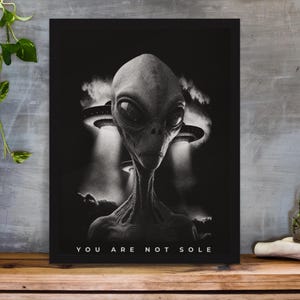 Alien Encounter Wall Art - Unique Sci-Fi Poster, Space Decor, Cosmic Artwork for Home, Bedroom & Office, Perfect Gift for Sci-Fi Lovers