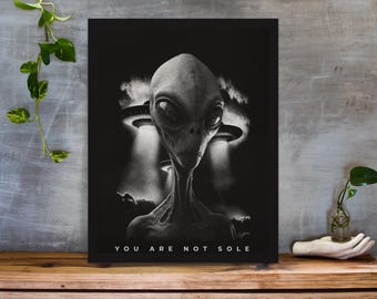Alien Encounter Wall Art - Unique Sci-Fi Poster, Space Decor, Cosmic Artwork for Home, Bedroom & Office, Perfect Gift for Sci-Fi Lovers