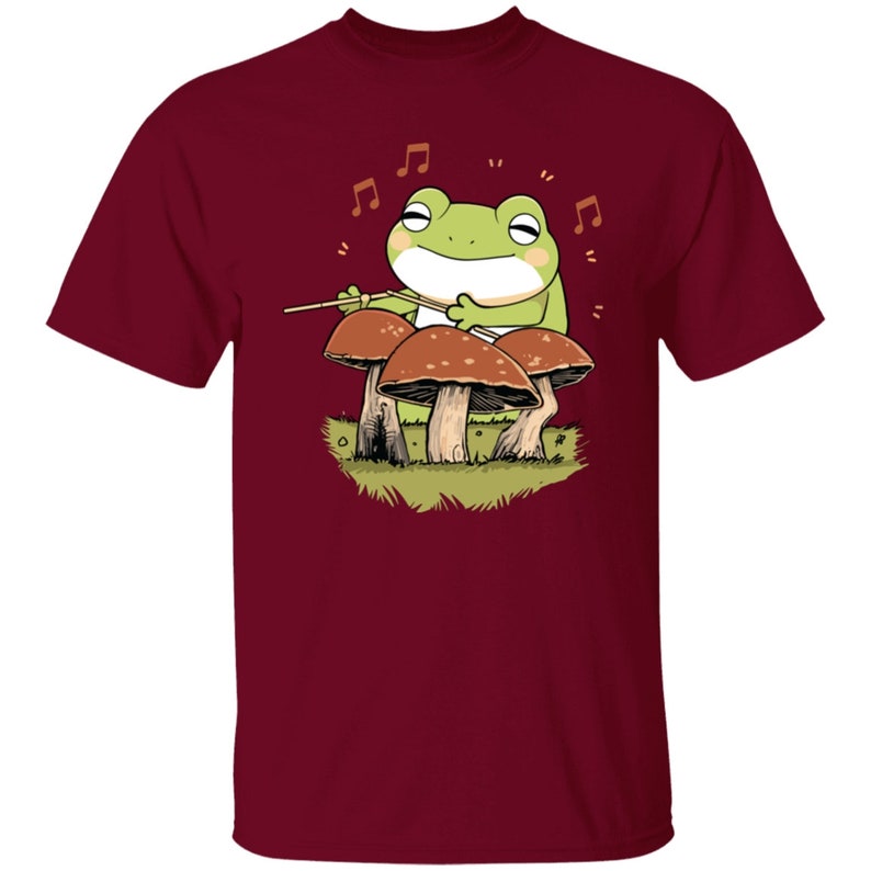 Frog And Mushroom Drums Shirt, Frog Shirt, Cute Frog Shirt, Mushroom Shirt, Frog Lover Gifts, Frog Gift, Cute Frog Tee, Frog Lover Shirt image 2