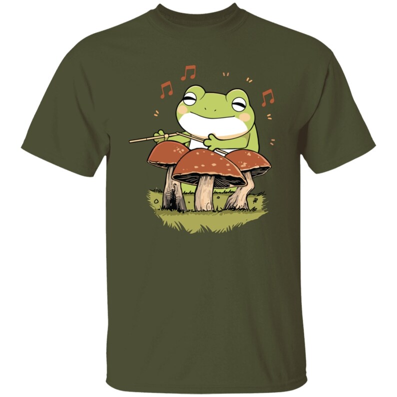 Frog And Mushroom Drums Shirt, Frog Shirt, Cute Frog Shirt, Mushroom Shirt, Frog Lover Gifts, Frog Gift, Cute Frog Tee, Frog Lover Shirt image 3
