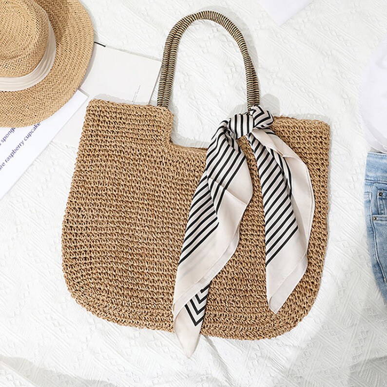 Trendy Underarm Bag, Straw Tote Bag, Beach Bag, Bali Bag, Woven Shoulder Bag, Vacation Bag, Summer Bag, Braid Bag, Travel Bag, Shopping Bag zdjęcie 5