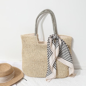 Bolso de axila de moda, bolso de mano de paja, bolso de playa, bolso de Bali, bolso de hombro tejido, bolso de vacaciones, bolso de verano, bolso trenzado, bolso de viaje, bolso de compras imagen 4