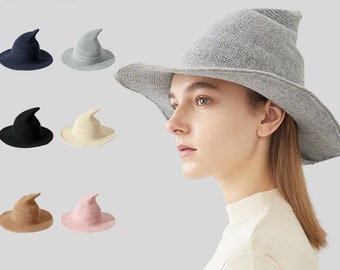 Witch Hat, Thin Knitted Hat, Bucket Hat, Sun Hat, Beach Hat, Dress Hat, Foldable Hat, Vacation Hat, Beach Caps, Floppy Hat, Handmade Hat
