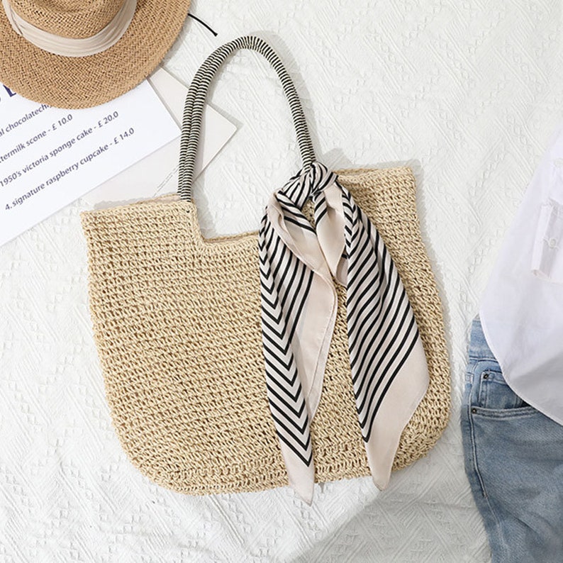 Trendy Underarm Bag, Straw Tote Bag, Beach Bag, Bali Bag, Woven Shoulder Bag, Vacation Bag, Summer Bag, Braid Bag, Travel Bag, Shopping Bag zdjęcie 8