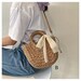 Straw Bag Basket with Drawstring Inner Pocket, Woven Bag with Lace, Braid Bag,  Paper Rope Crochet Bag, Knitted Beach Bag, Handmade Handbag 