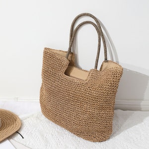 Trendy Underarm Bag, Straw Tote Bag, Beach Bag, Bali Bag, Woven Shoulder Bag, Vacation Bag, Summer Bag, Braid Bag, Travel Bag, Shopping Bag zdjęcie 3