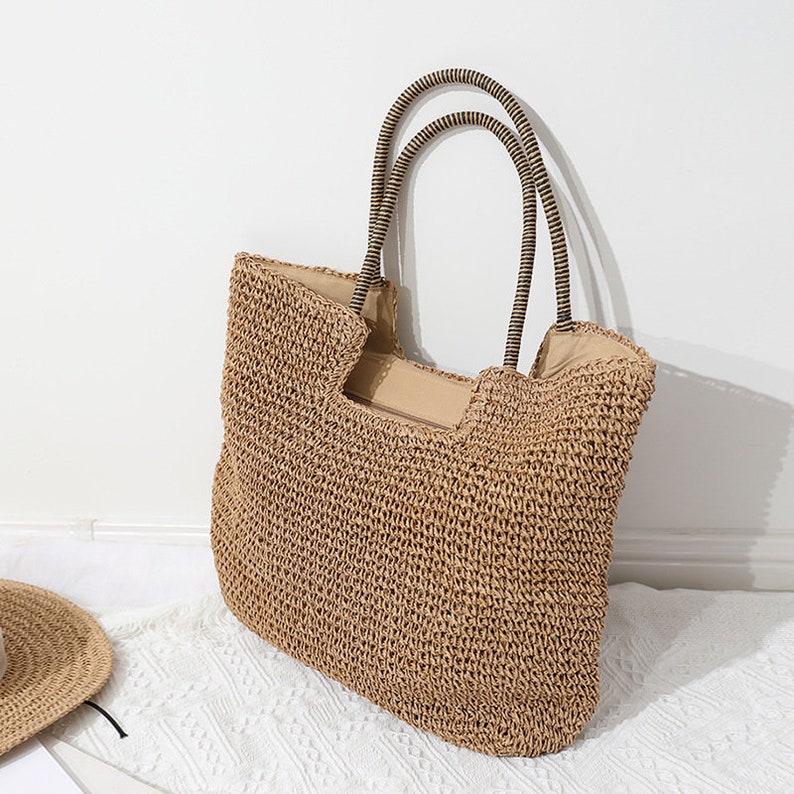 Sac sous les bras tendance, sac fourre-tout en paille, sac de plage, sac Bali, sac à bandoulière tissé, sac de vacances, sac d'été, sac tressé, sac de voyage, sac à provisions image 3