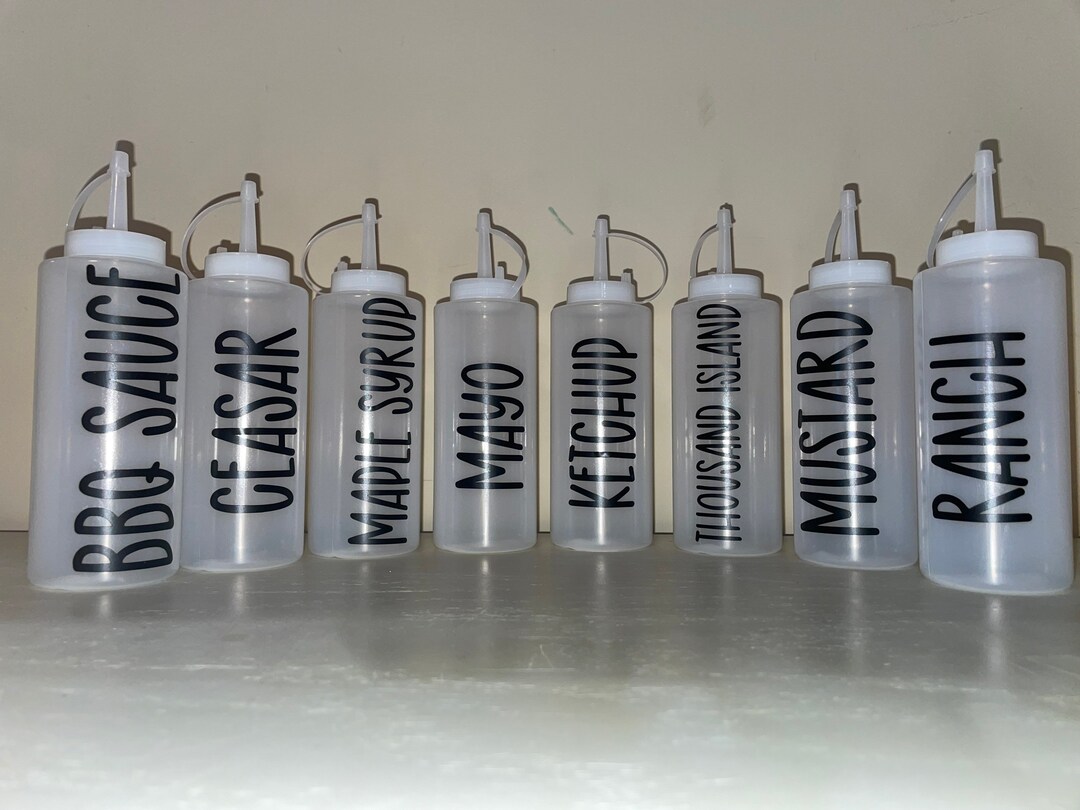 Clear Labeled Condiments Squeeze Bottle 12 Oz Etsy