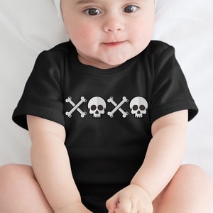 XOXO Goth Baby Clothes, Spooky Skull Witchy Emo Alternative Gothic Punk Rock Death Metal Baby, Witch Mom Gift, Goth Mom Stuff, Pastel Goth