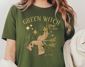 Green Witch Shirt Garden Witch Hedge Witch Occult Shirt Mystical Shirt Witch Clothes Witchy Shirt Witch Clothing Witch Aesthetic Wicca Shirt