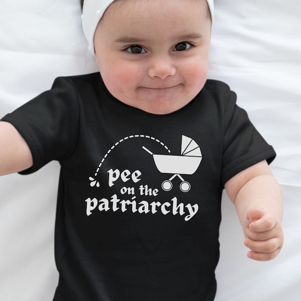 Pee On The Patriarchy Goth Bodysuit, Feminist Progressive Liberal Leftist Witchy Emo Alternative Punk Rock Baby Clothes , Goth Mom Gift