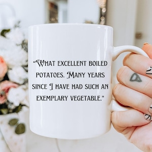 Pride and Prejudice Mug, What Excellent Boiled Potatoes, Bookish Librarian Gift, Literary Book Lover Austen Bookworm, Reading Tea Coffee Mug