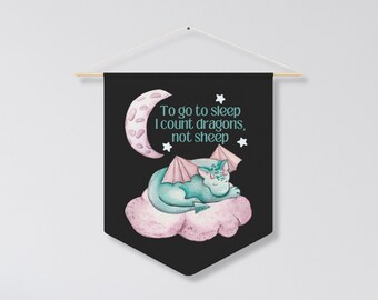 Dragon kwekerij muur opknoping, mystieke wimpel banner, magische nerdy Witchy Boho pastel goth babykamer decor, fantasie teken, Fairy baby cadeau