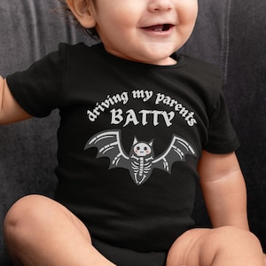 Goth Baby Clothes, Gothic Spooky Witchy Pagan Emo Alternative Edgy Punk Rock Pastel Goth Baby Bat Bodysuit, Goth Mom Stuff, Witch Mom Gift