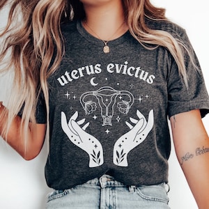Funny Hysterectomy Shirt, Uterus Evictus, Post Surgery Uterine Ovarian Cervical Cancer Care Package Item, Witchy Goth Feminist Uterus Gift