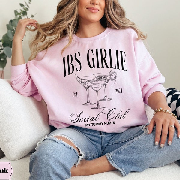 IBS Girlie Social Club Luxus Sweatshirt, Mein Bauch schmerzt Rundhalsausschnitt, Tummy Ache Survivor, Laktoseinverträgliche, Heiße Mädchen Haben Bauch Probleme