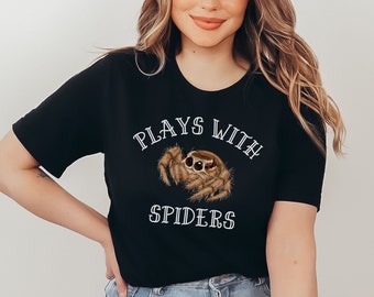 Plays With Spiders Shirt, Spider Mom Shirt, Cute Jumping Spider Mama Tee, Pet Spider Lover Gift For Women, Spood Mom, Arachnid, Arachnology