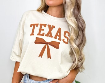 Comfort Colors Texas Shirt, Coquette Texas T Shirt, Game Day Apparel, College Tee, Preppy University Clothes, Football Tailgate Fan Gift