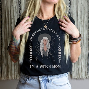 Witch Mom Shirt, Alternative Goth Cool Mom Tee, Funny Mystical Gift for New Spooky Mom, Witchy Aesthetic Tshirt, Modern Witch Clothes