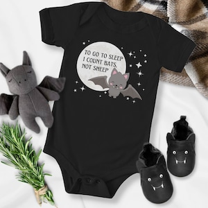 Baby Bat Bodysuit, Spooky Alternative Emo Baby, Goth Mom Baby Gift, Pastel Goth Baby Clothes, Baby Witch, Gothic Baby Clothes, Punk Baby