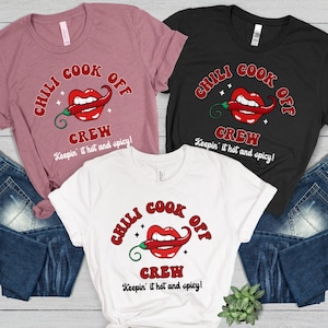 Chili Cook Off Crew Tee, This Is My Chili Cook Off Shirt, Matching Group Cooking Team Tshirts, Hot Pepper Lover T-Shirt, Chili Squad Shirts