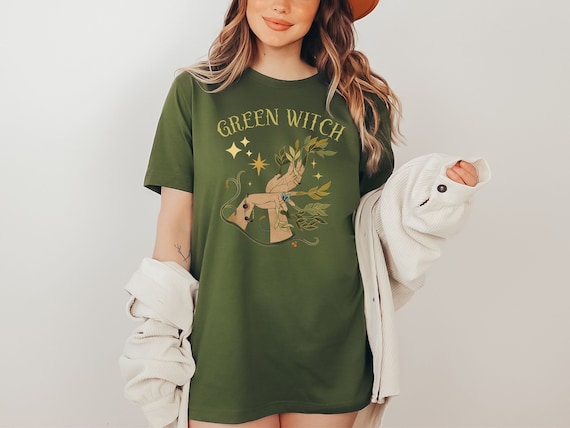 Green Witch Shirt Garden Witch Hedge Witch Occult Shirt Mystical Shirt Witch Clothes Witchy Shirt Witch Clothing Witch Aesthetic Wicca Shirt