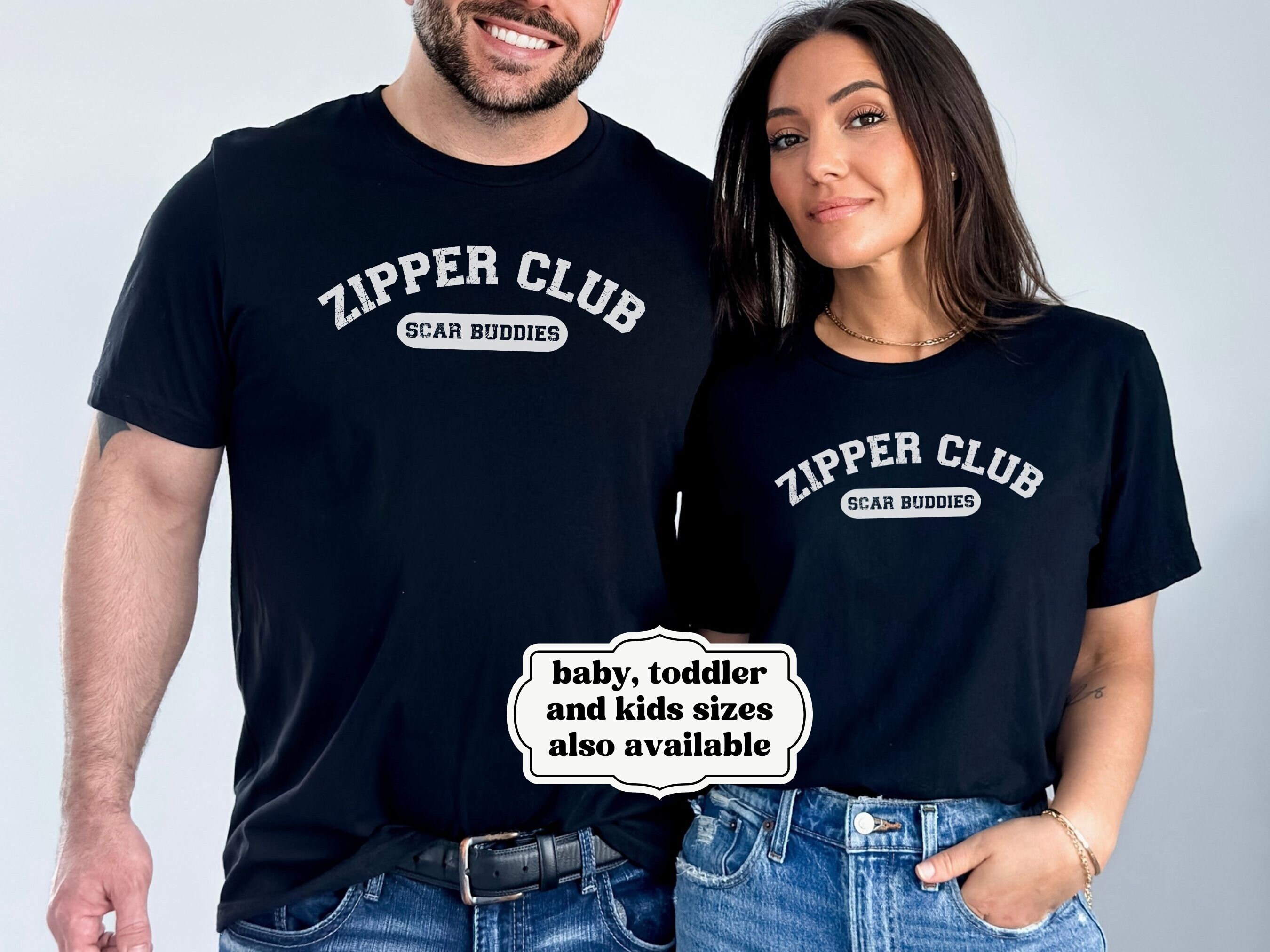 Matching Zipper Club Heart Surgery Shirts, Scar Buddies, Post Open