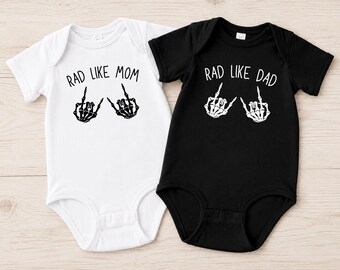 Rad Like Dad, Rad Like Mom Goth Punk Baby Bodysuit
