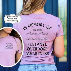 Personalized Overdose Awareness Shirt, Custom In Memory Of, I Wear Purple, Fuck Fentanyl Tee, Stop Fentanyl, Addiction Recovery Prevention