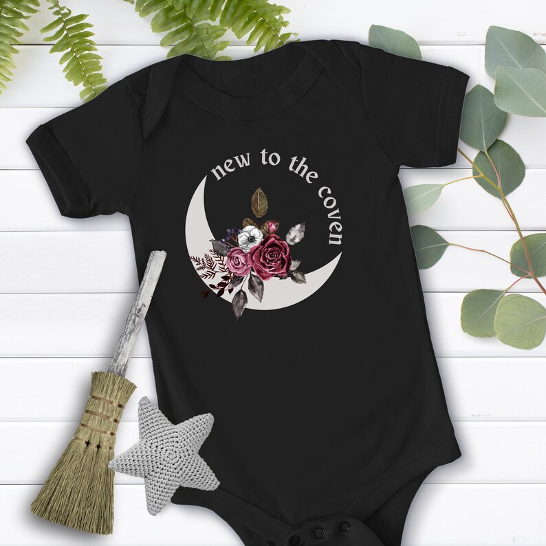 New to the Coven Goth Bodysuit Goth Baby Clothes Witchy Baby Etsy
