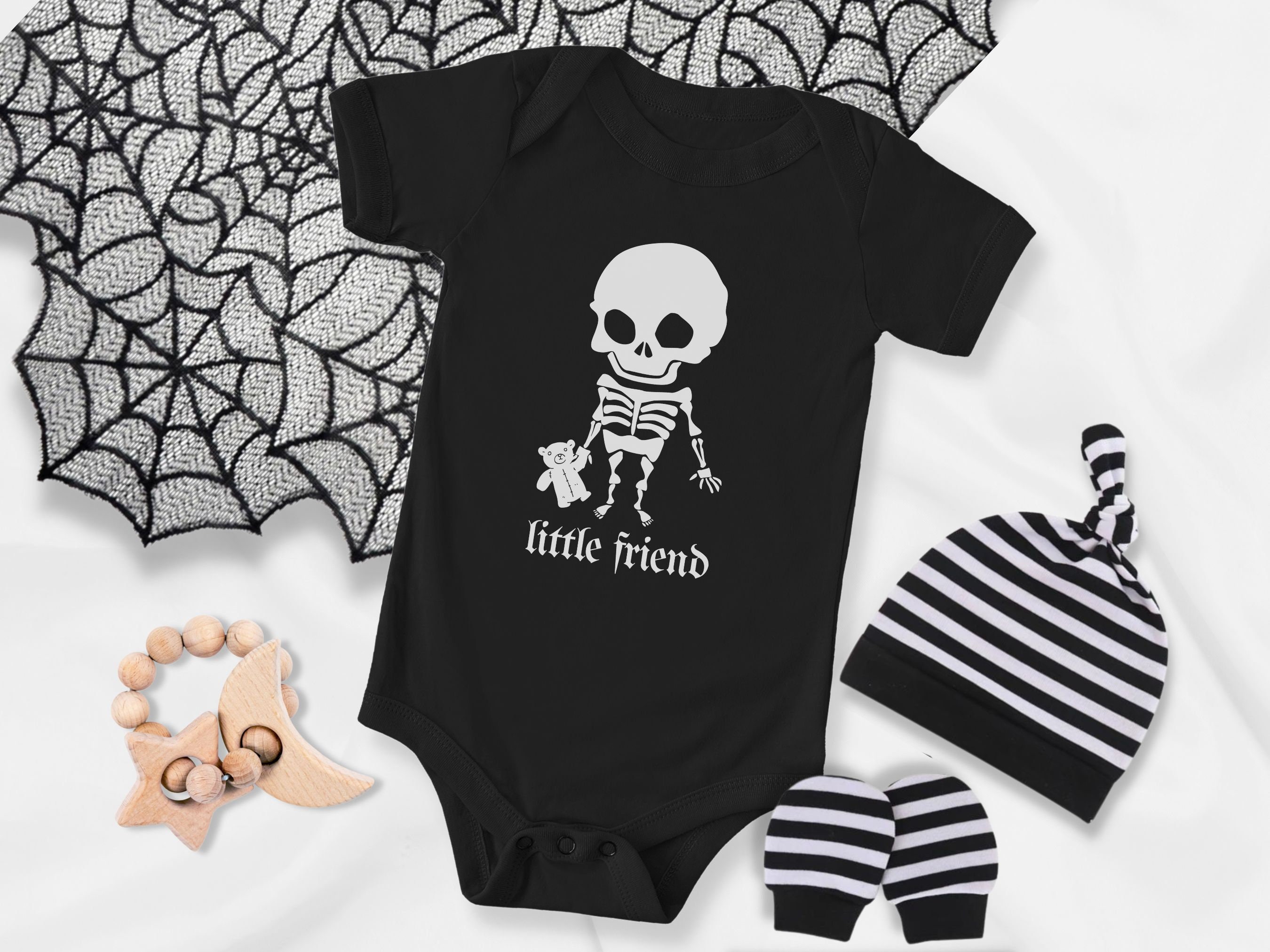 ♡ DimMoire Baby Skull BIG T Black Baby Skull T-Shirt | Cute and Edgy Graphic for Tiny Rebels