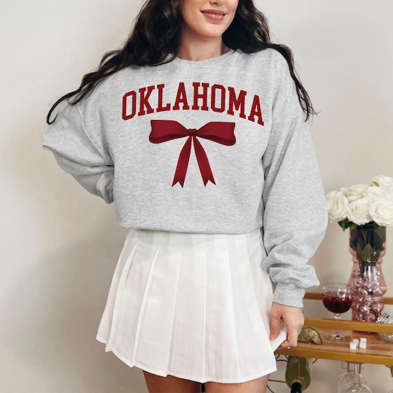 Oklahoma Sweatshirt, Coquette Crewneck, Game Day Apparel, College Acceptance Graduation Shirt, Preppy Clothes, Football Tailgate Fan Gift