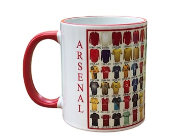 Arsenal Shirt History Mug 23/24 season.