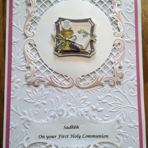 Une carte de première communion.