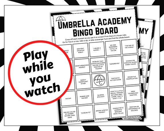Umbrella Academy Bingo Game: Watch Party (Digital Download)