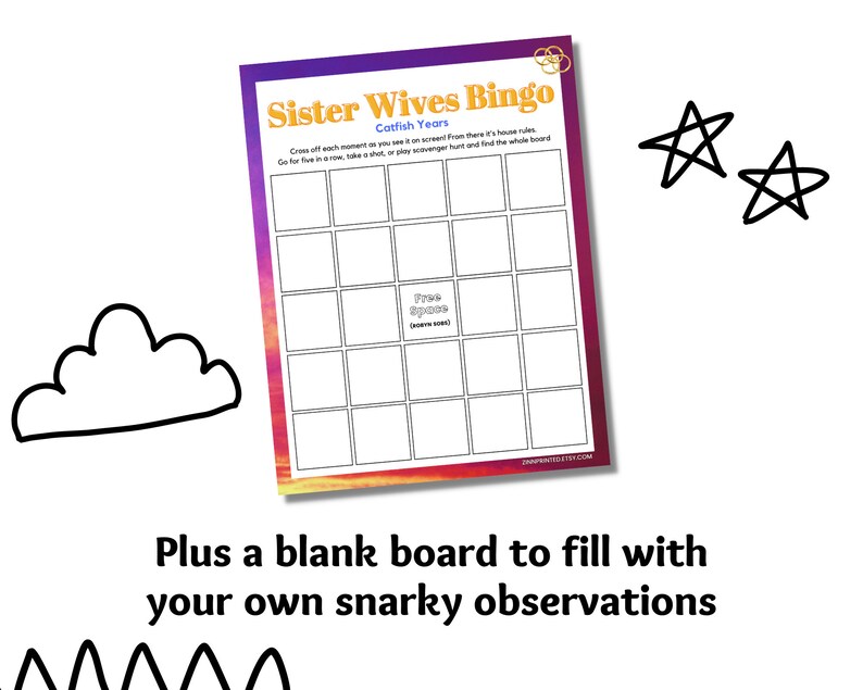 Sister Wives Bingo Play While You Watch Seasons 9, 10, 11, 12 Etsy