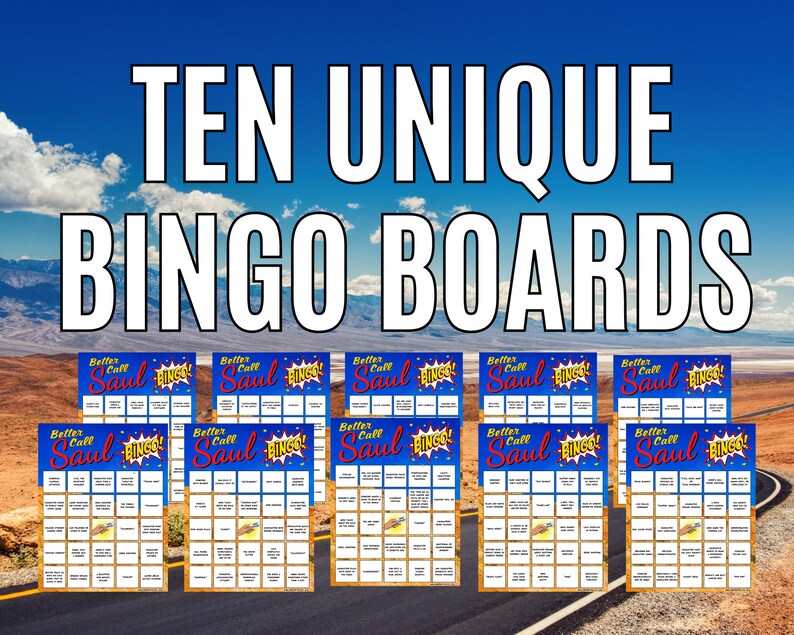 Better Call Saul Bingo Board Printable TV Show Drinking Game Watch