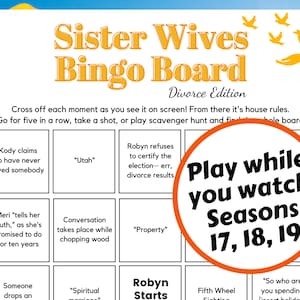 Sister Wives Bingo Game for the NEW SEASON, Sister Wives TLC, Sister Wives Drinking Game