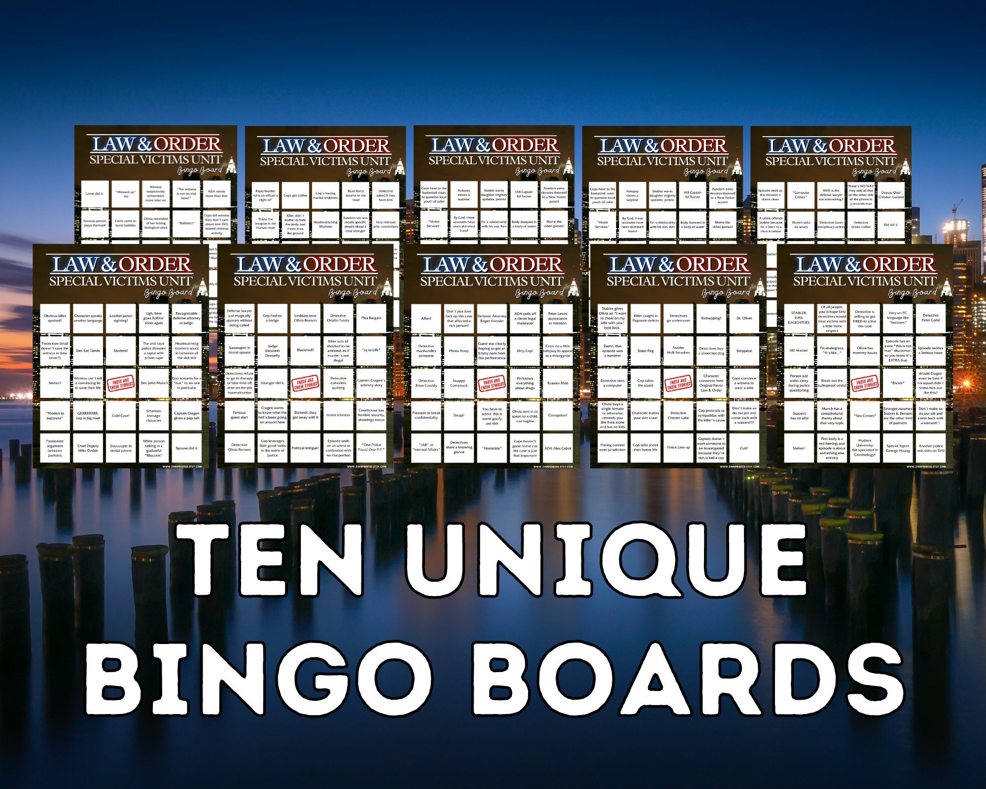 Law & Order SVU Bingo Game: TV Show Drinking Game (digital Download) - Etsy