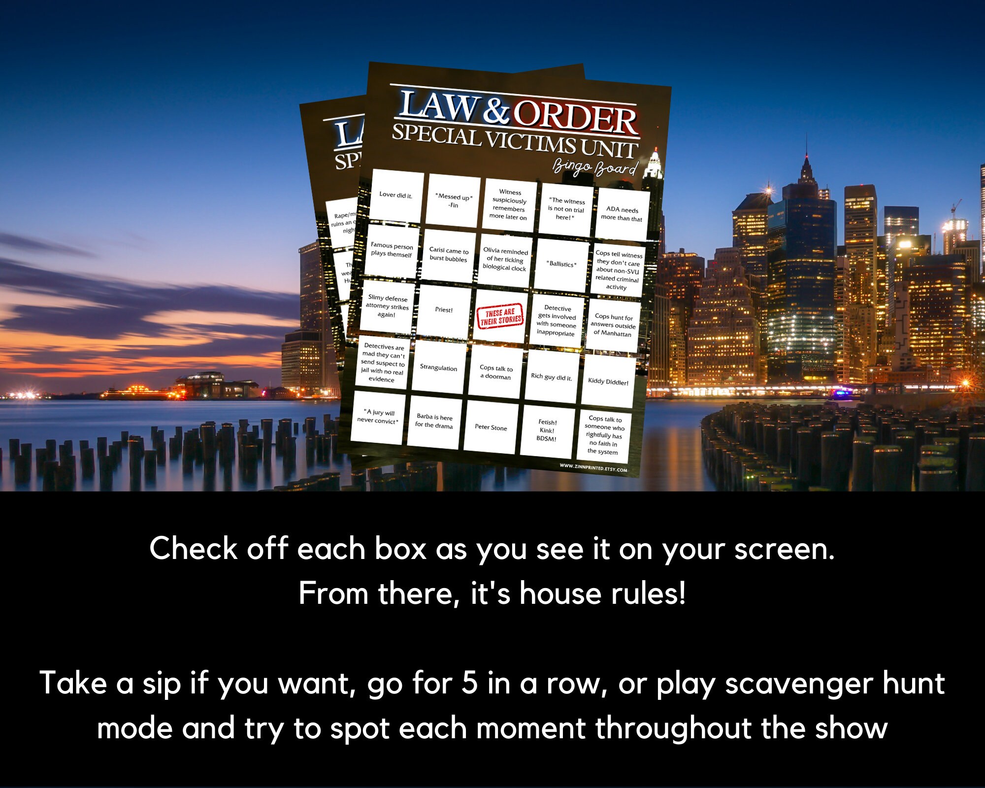 Law & Order SVU Printable Bingo Game Special Victims Unit - Etsy Australia