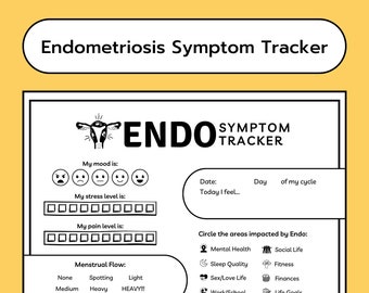 Endometriosis Symptom Tracker | Chronic Illness Diary | Printable Health Diary | Endo | Autoimmune Disease | Spoonie
