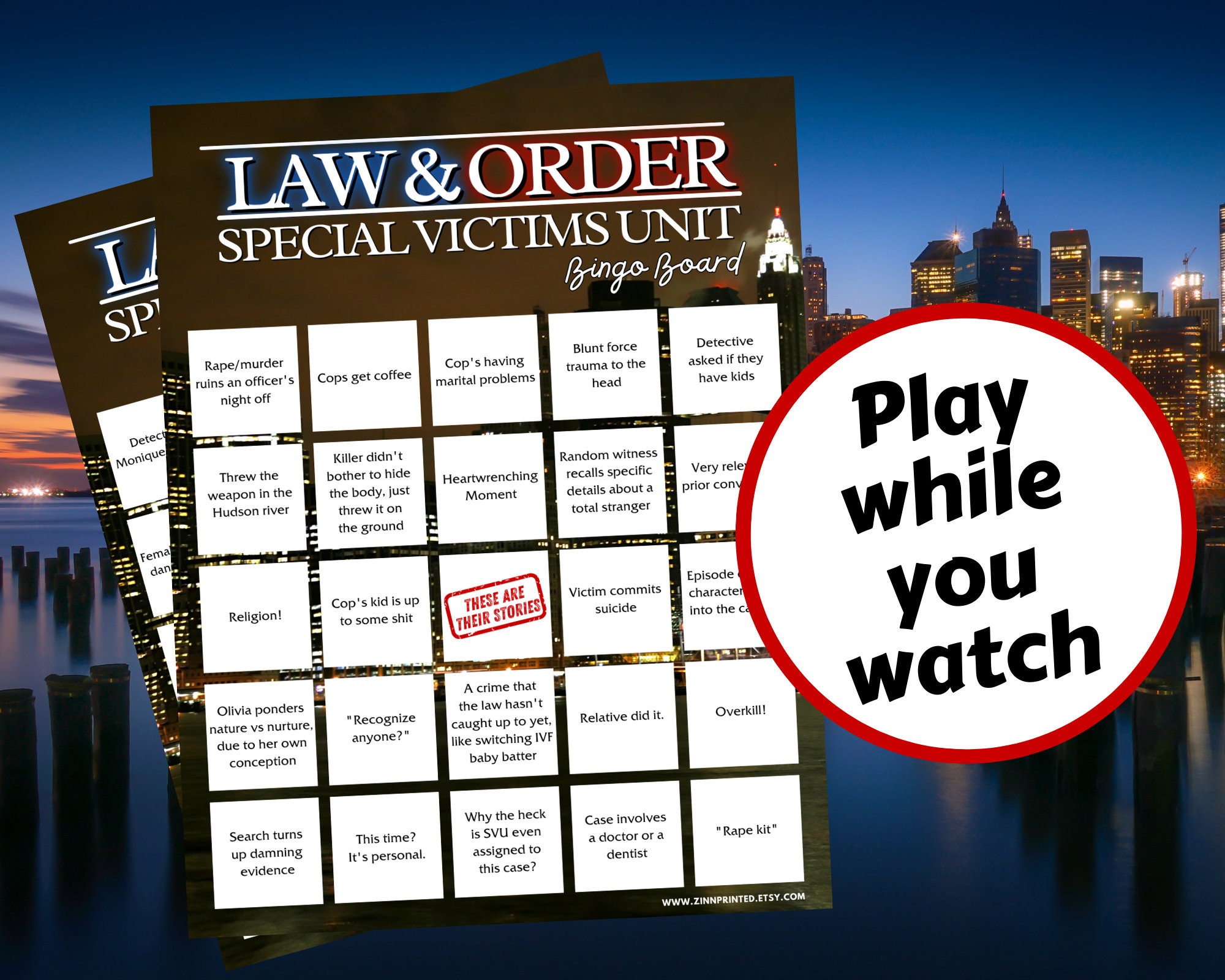 Law & Order SVU Printable Bingo Game Special Victims Unit - Etsy Australia