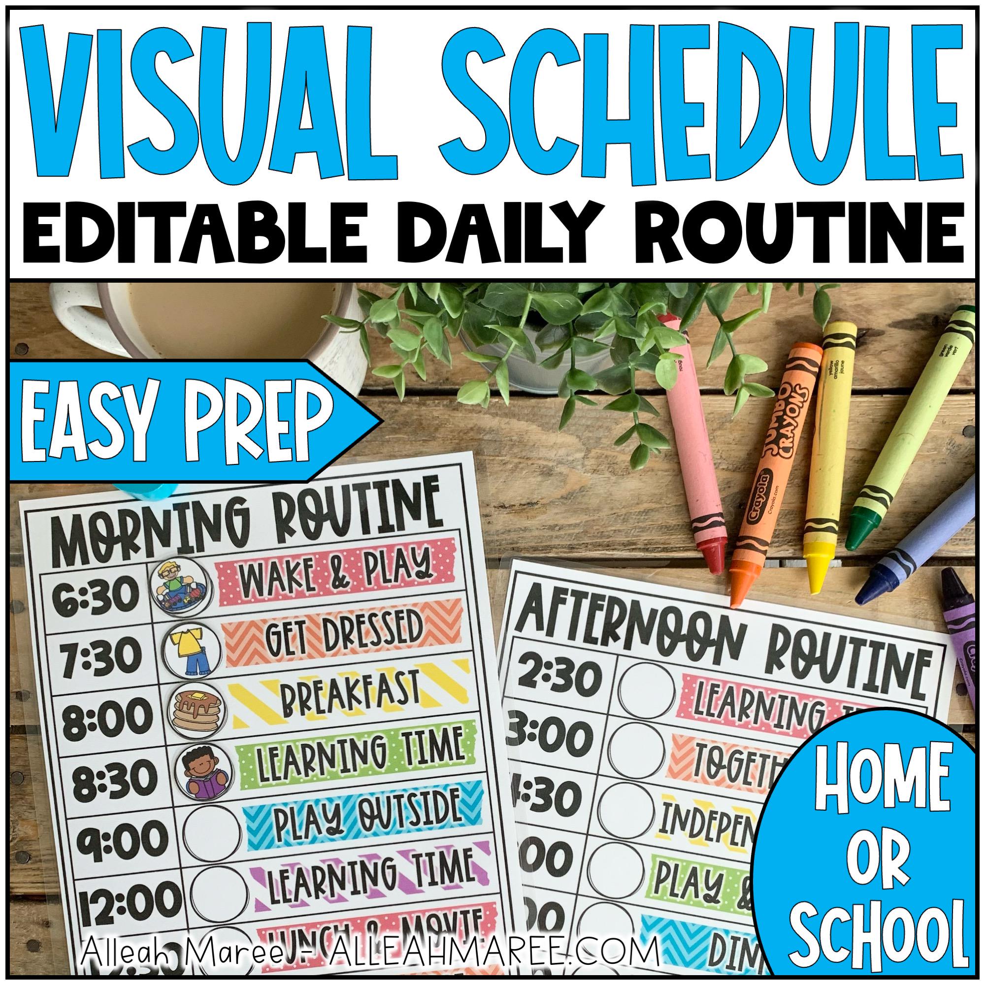Editable Summer Schedule - Visual Daily Routine Charts - Printable ...