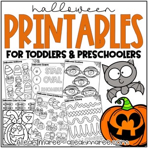 Halloween Worksheets NO PREP Printables - Preschoolers & Toddlers
