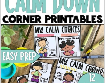 Calm Down Choice Boards and Calming Strategies Cards