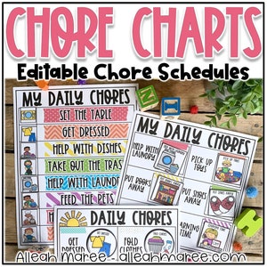 Chore Charts - Visual and EDITABLE Picture Charts