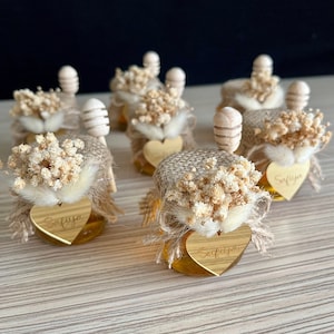 Honey jar, wedding favor, luxury wedding gift, honey jar gift, personalized gift, miel, miel personnalisé, honig gastgeschenke, baptism